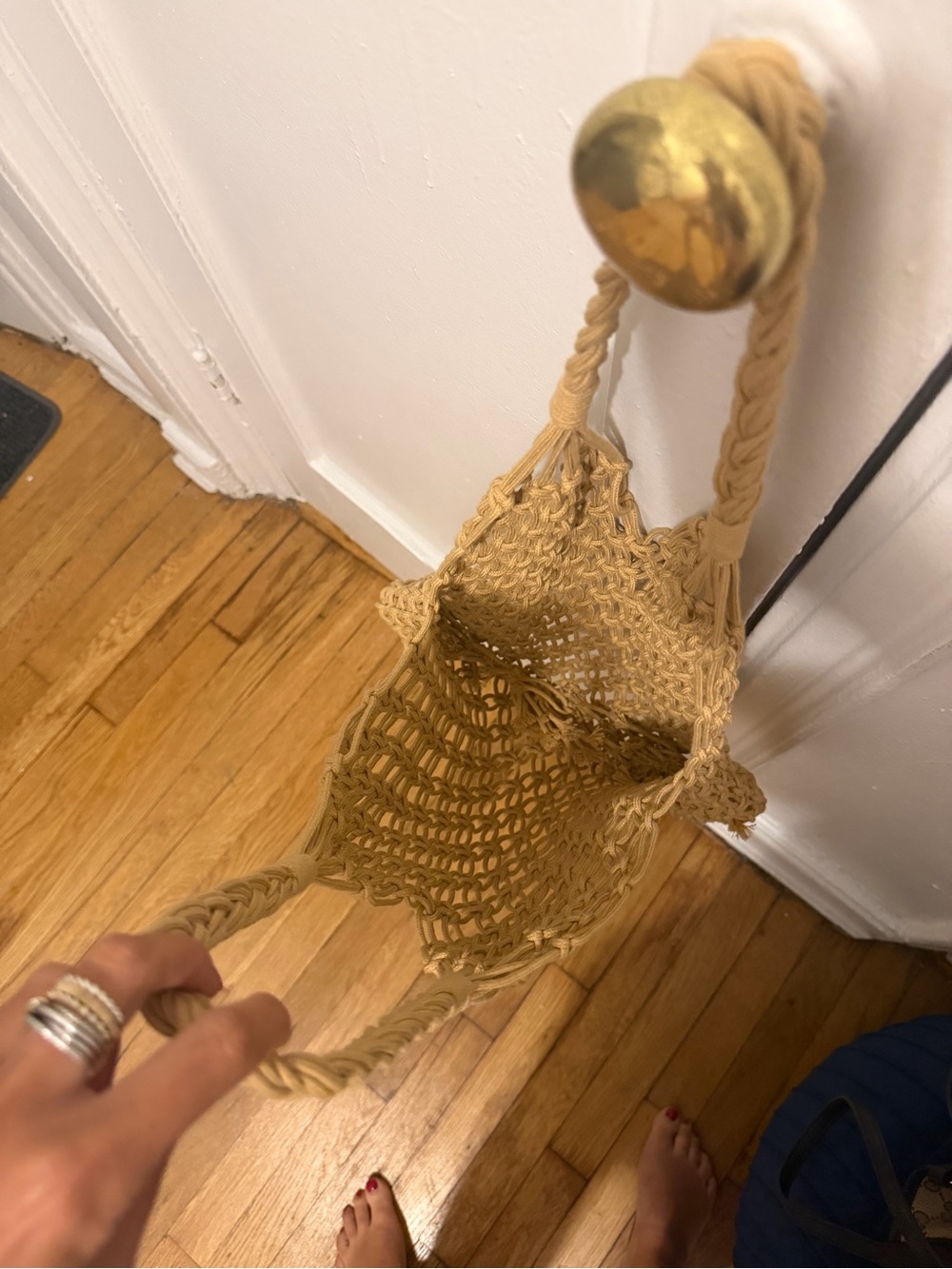 Prada Mustard Macramé Tote Bag - Picture 4 of 9